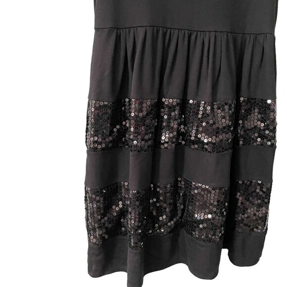 NWT Justice Black Sleeveless Sequin Dress Youth Girl's Size 16 Stretch Classic - Picture 3 of 9